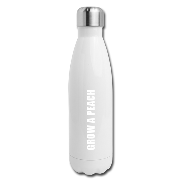 Grow A Peach Insulated Water Bottle - white