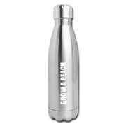 Grow A Peach Insulated Water Bottle - silver