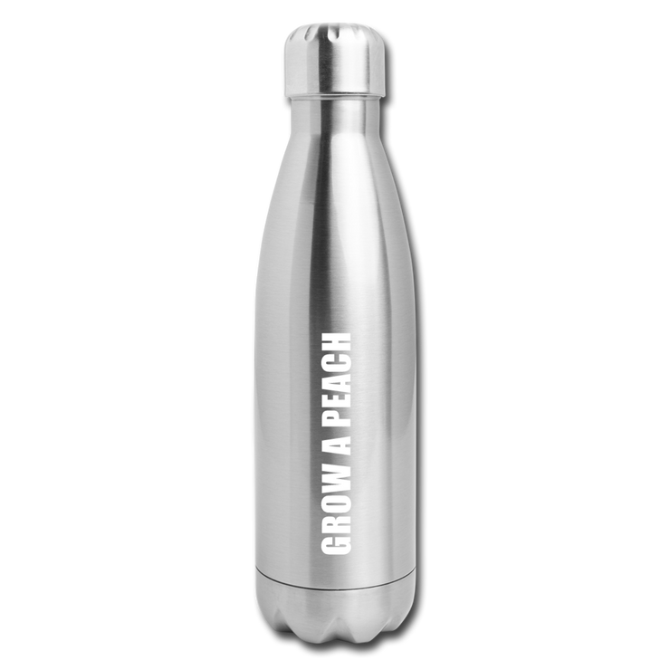 Grow A Peach Insulated Water Bottle - silver